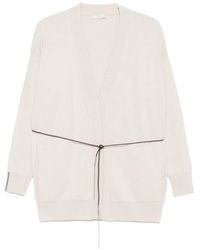 Peserico - Vest Met V-Hals En Striksluiting - Lyst