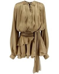 ACTUALEE - Ruffled-Tier Belted Mini Dress - Lyst