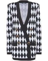 Balmain - Chaqueta con motivo de rombos - Lyst