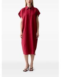 Benetton - Short-Sleeve Shirt Midi Dress - Lyst