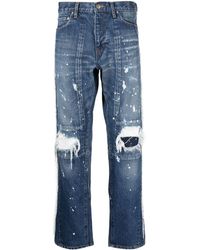 Facetasm - Paint-splatter Distressed Jeans - Lyst