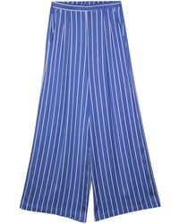 Semicouture - Striped Wide-leg Trousers - Lyst