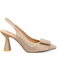Kat Maconie - Escarpins Ornés De Cristaux À Bride Arrière Et Nœud - Lyst
