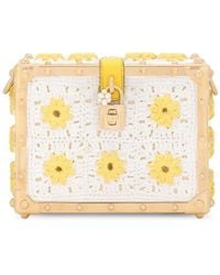 Dolce & Gabbana - Dolce Box Crochet-Panel Clutch Bag - Lyst