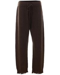 Uma Wang - Drawstring-Waist Frayed-Edge Trousers - Lyst
