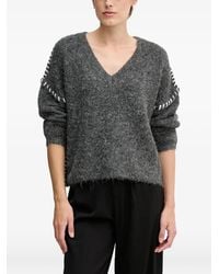 Sandro Ferrone - Whipstitch-Detail V-Neck Sweater - Lyst