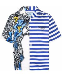 Chemise à imprimé graphique Prada pour homme en coloris Bleu | Lyst