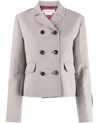 Marni - Blazer Doppiopetto Con Motivo Pied-De-Poule - Lyst