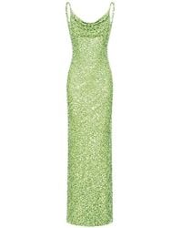 ROSERRY - Margot Sequin-Embellished Cowl-Neck Maxi Dress - Lyst
