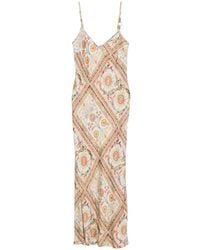 Just Cavalli - Baroque-Print Hardware-Detail Midi Dress - Lyst