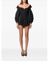 NORINA ST - Aida Lace-Panelled Off-Shoulder Mini Dress - Lyst