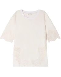 Sandro - Lace-Detail Short-Sleeve T-Shirt - Lyst
