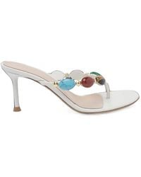 Gianvito Rossi - Shanti Embellished Leather Sandals - Lyst