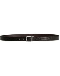 Dolce & Gabbana - Crocodile-Effect Leather Belt - Lyst