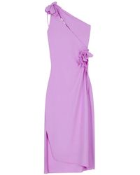 Coperni - One-Shoulder Midi Dress With Floral Embellishments - Lyst