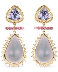 Harwell Godfrey - Pearl And Tanzanite Earrings - Lyst