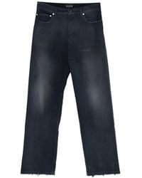Balenciaga - Jean Curved Knee Jellyfish Bleu Nuit Overdyed - Lyst