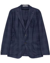 Eleventy - Check-Pattern Single-Breasted Jacket - Lyst