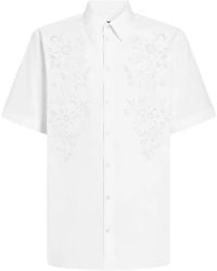 Dolce & Gabbana - Hawaii Poplin Shirt With Cutwork - Lyst