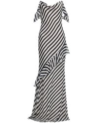 Self-Portrait - Stripe Georgette Maxi Dress - Lyst