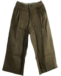 Ziggy Chen - Pleat-Detail Linen Trousers - Lyst