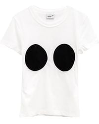 VAQUERA - Bullet Bra Trompe L'Oeil Circular-Patch T-Shirt - Lyst