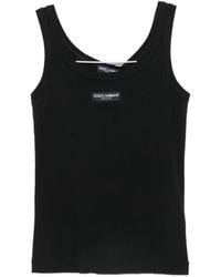 Dolce & Gabbana - Logo-Patch Ribbed-Knit Tank Top - Lyst
