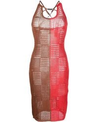 ANDERSSON BELL - Robe En Maille Ajourée À Design Bicolore - Lyst