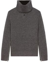 Courreges - Pullover Mit Stehkragen - Lyst