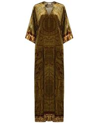 Pierre Louis Mascia - Kanada Baroque-Motif V-Neck Maxi Dress - Lyst