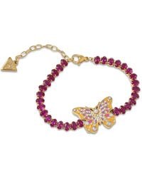 Guess - Butterfly Crystal-Embellished Bracelet - Lyst