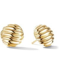 David Yurman - 18kt Yellow Gold Sculpted Cable Stud Earrings - Lyst