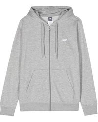 New Balance - Logo-embroidered Zip-up Hoodie - Lyst