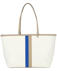 Tory Burch - Striped Logo-Print Tote Bag - Lyst