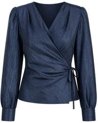 Otro Amor - Crinkled-Effect Wrap Blouse - Lyst