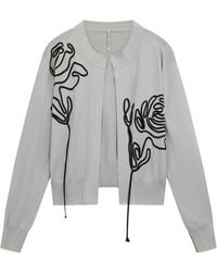 Liviana Conti - Lavinia Floral-Embroidery Open-Front Cardigan - Lyst