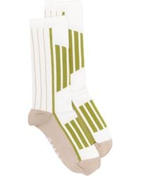 Ganni - Colour-block Striped Socks - Lyst