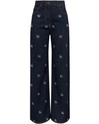 MSGM - Themwave Jeans Mit Strass - Lyst