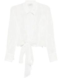 Mazzarelli - Tie-Front Blouse - Lyst