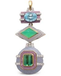 David Webb - Totem Aquamarine And Diamond Pendant - Lyst