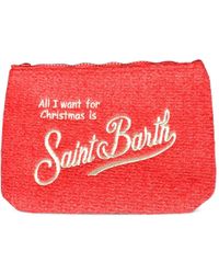 MC2 Saint Barth - Small Aline Logo-Embroidered Tricot Clutch Bag - Lyst