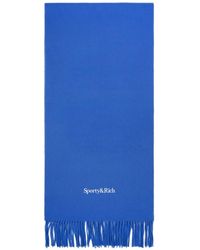 Sporty & Rich - Serif-Logo Fringe Scarf - Lyst