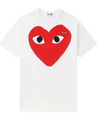 COMME DES GARÇONS PLAY - Heart Logo Cotton T-shirt - Lyst