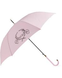 Moschino - Logo-Print Curved-Handle Umbrella - Lyst