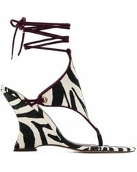Naked Wolfe - Rampage Zebra-Print Sandals - Lyst