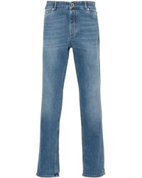 Brunello Cucinelli - Halbhohe Straight-Leg-Jeans - Lyst