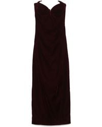 Mugler - Strapless Velvet Maxi Dress - Lyst