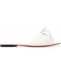 Santoni - Knot-Strap Leather Slide Sandals - Lyst
