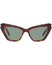 Saint Laurent - Tortoiseshell-effect Cat-eye Sunglasses - Lyst