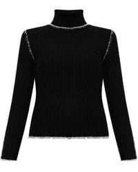 Moncler - Pull Côtelé À Coutures Contrastantes - Lyst